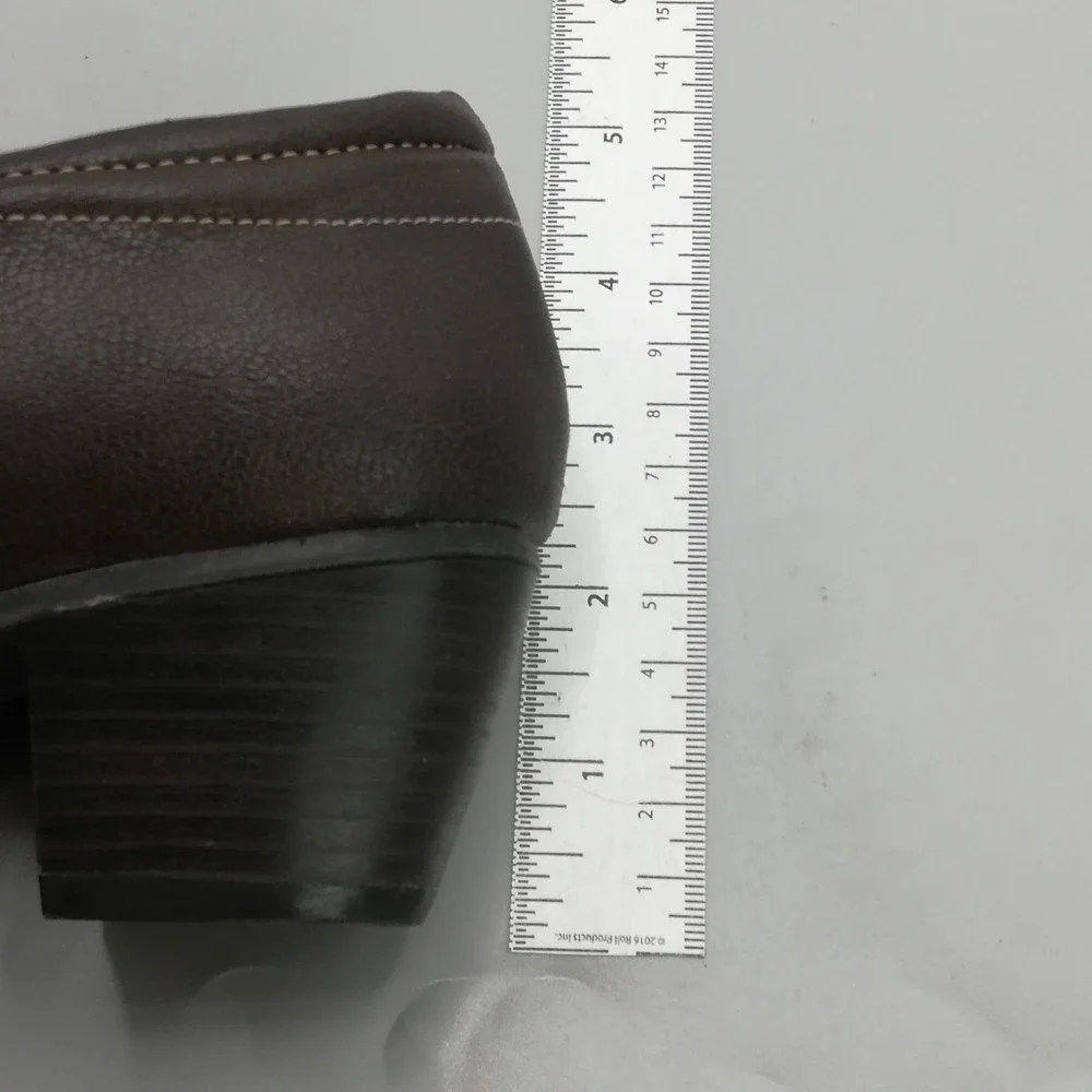 Naturalizer Shoes Womens Ankle Bootie Kaz Slip-On‎ Heeled Brown Faux Leather 6.5